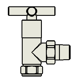 Crown Non-Thermostatic Cross Head Angled Radiator Valves Pair 15mm - Chrome