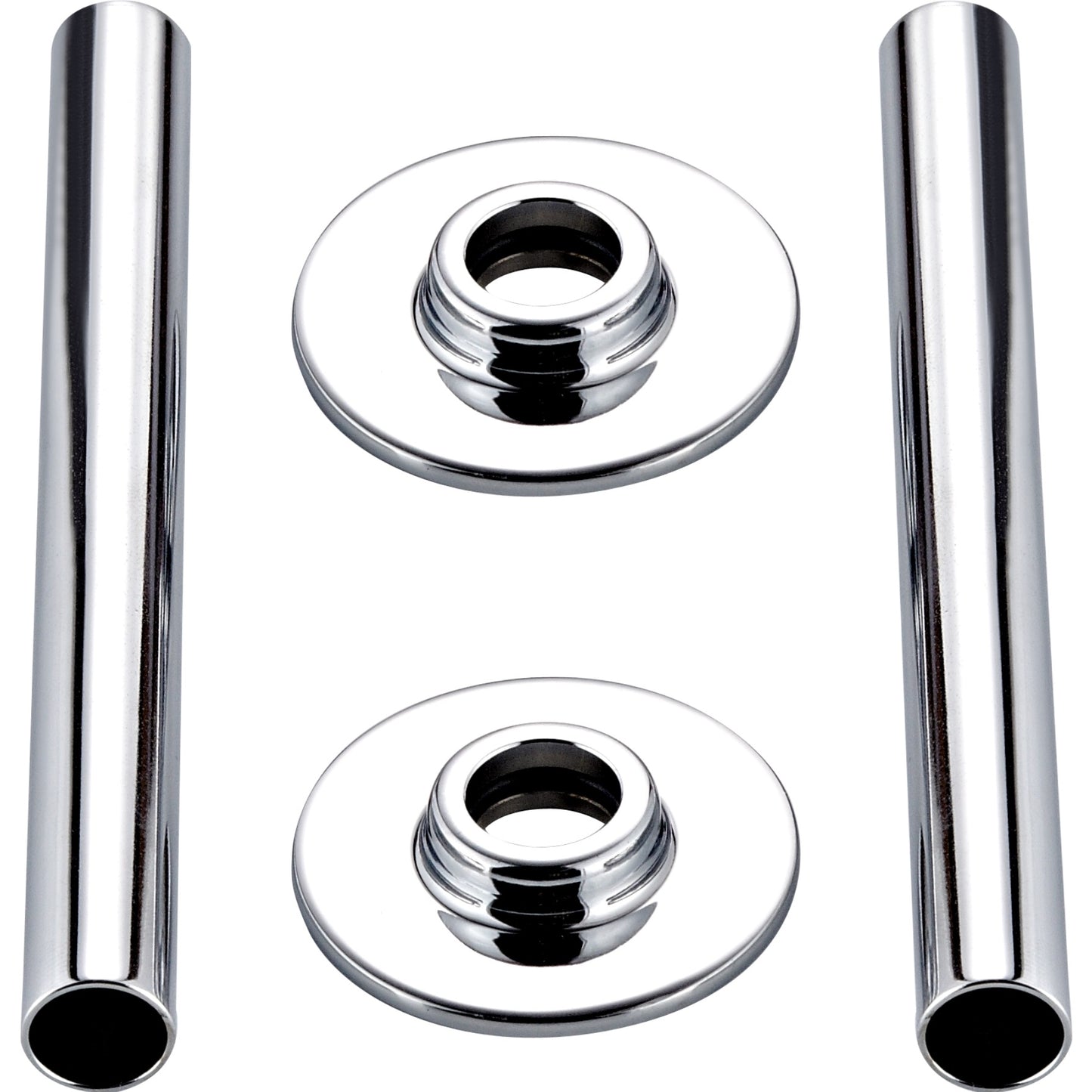 Crown 180mm Chrome 15mm Pipe Cover Set for Radiator Valves