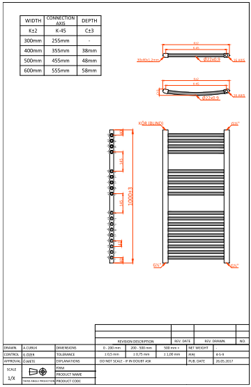Classic Straight Dual Fuel Towel Rail - White Including Heating Element (MULTIPLE SIZES)