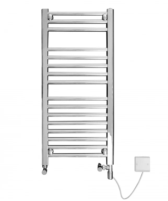 Classic Straight Dual Fuel Towel Rail - Chrome Including Heating Element (MULTIPLE SIZES)