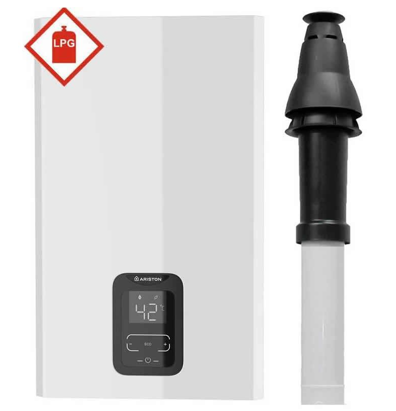 Ariston NEXT EVO X 11L LPG Gas Water Heater 3632535 including Vertical Flue Kit 3318855 and Adaptor 3318008 ** LPG GAS **