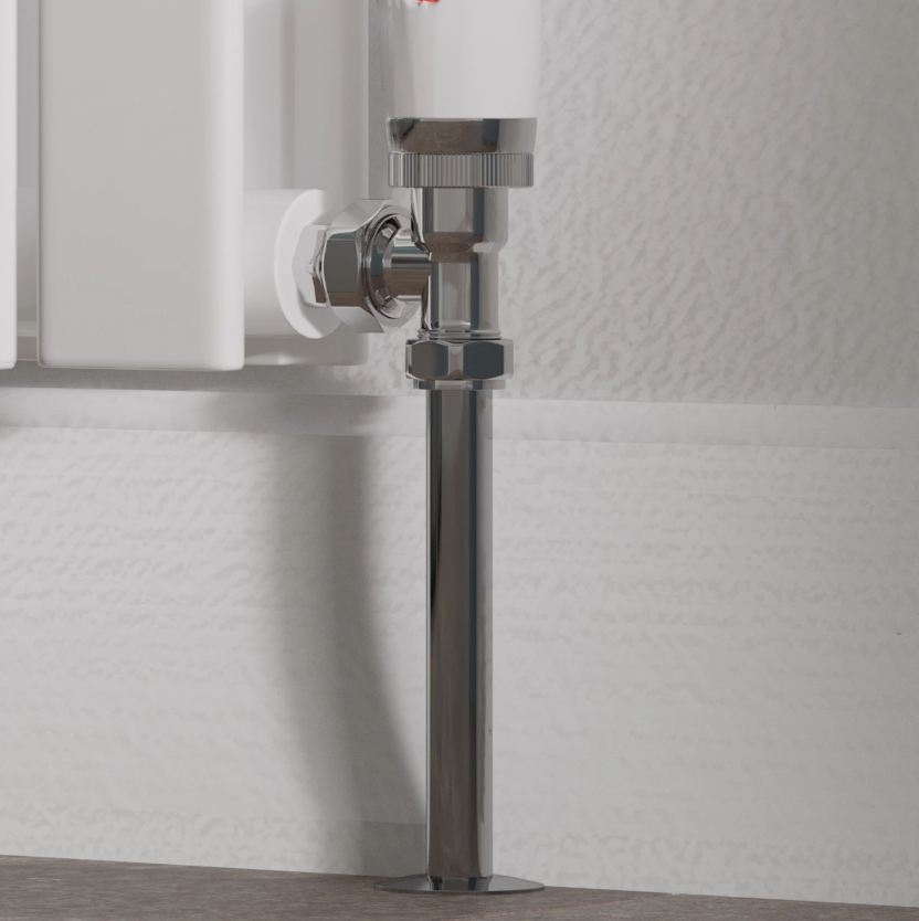 Crown 180mm Chrome 15mm Pipe Cover Set for Radiator Valves