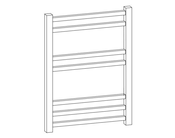Downing Polished Stainless Steel Square In Square Towel Rail