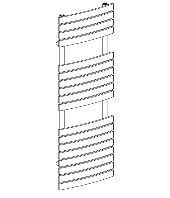 Bond Chrome Curved Rectangular on Round Steel Towel Rail 1162x500