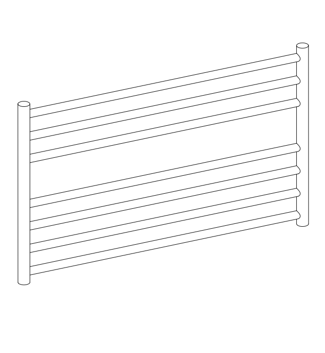 Hanover Polished Stainless Steel Round In Round Towel Rail 500x1200