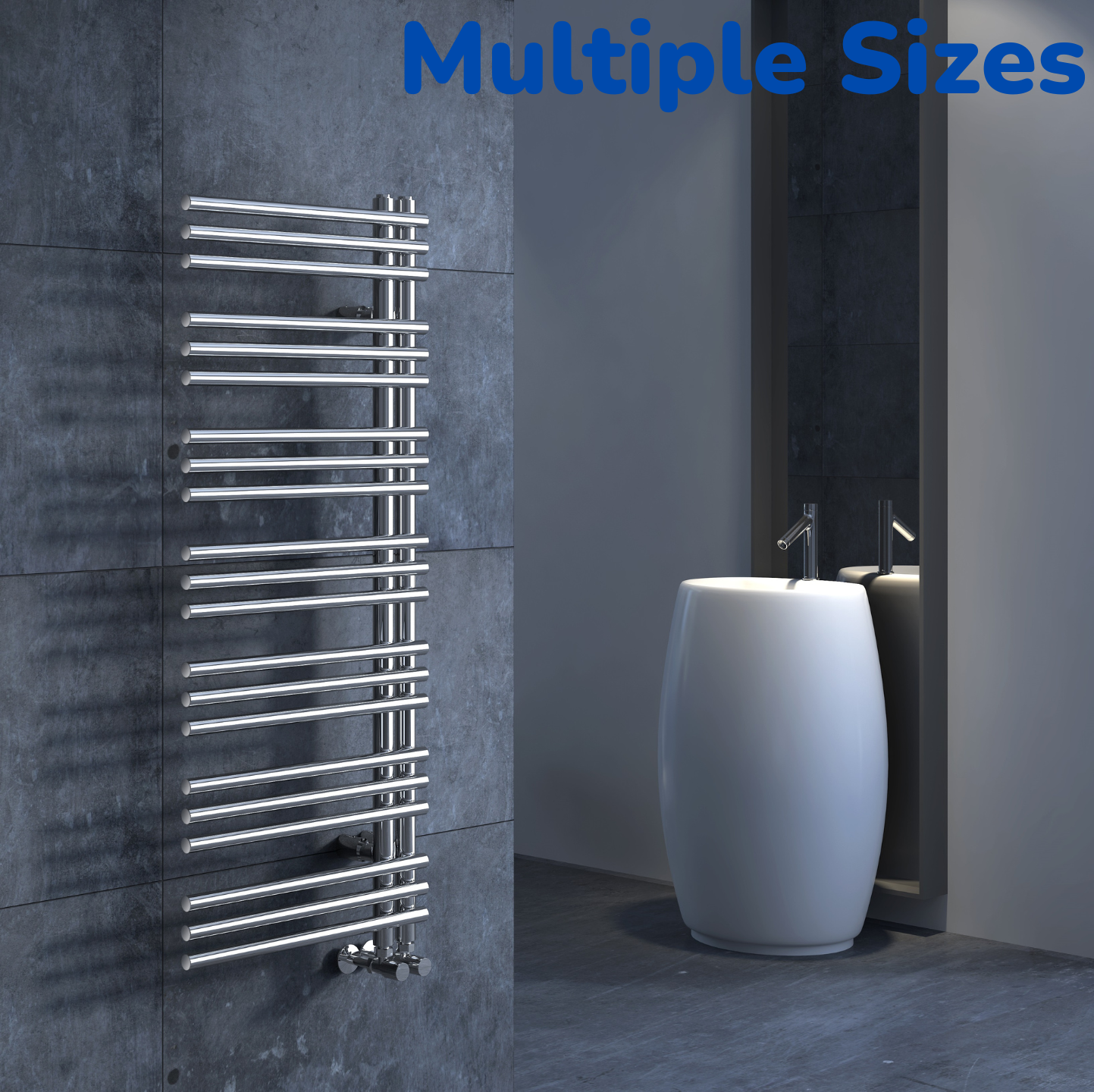 Duke Chrome Round On Round Steel Towel Rail