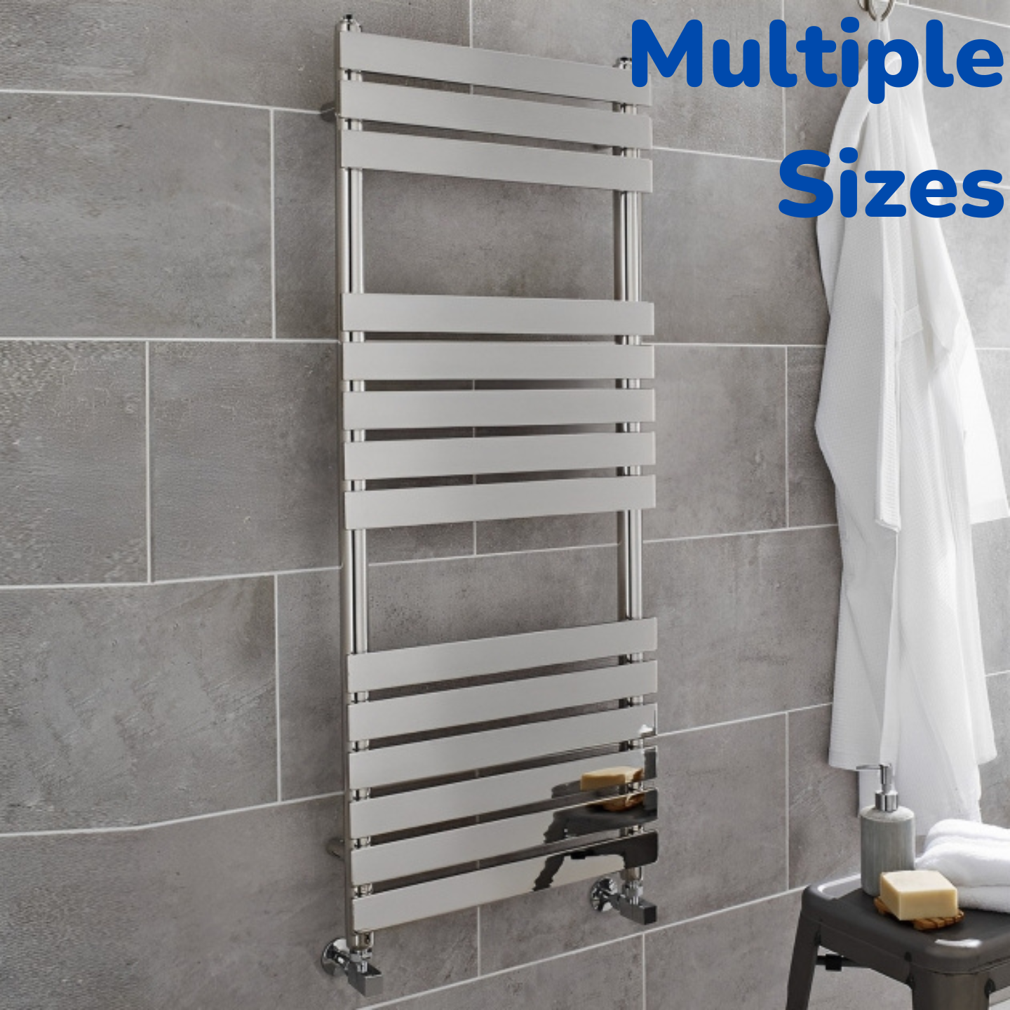 Carnaby Chrome Flat Profile Steel Towel Rail