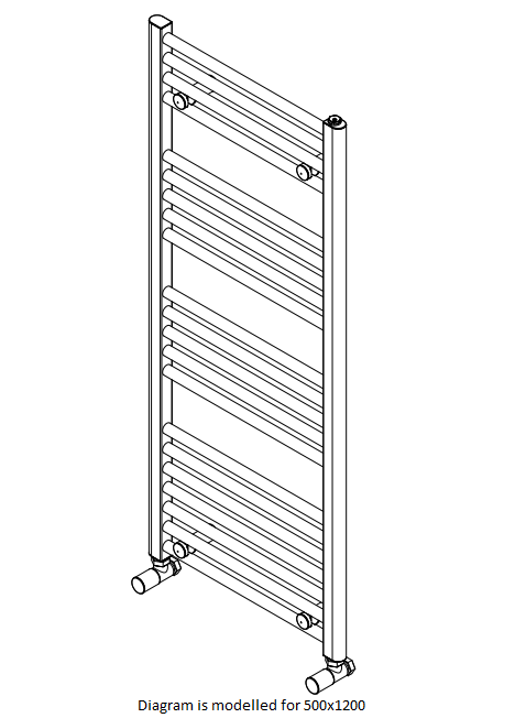 Classic Straight Dual Fuel Towel Rail - White Including Heating Element (MULTIPLE SIZES)