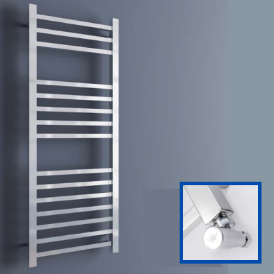 Downing Polished Stainless Steel Square In Square Towel Rail