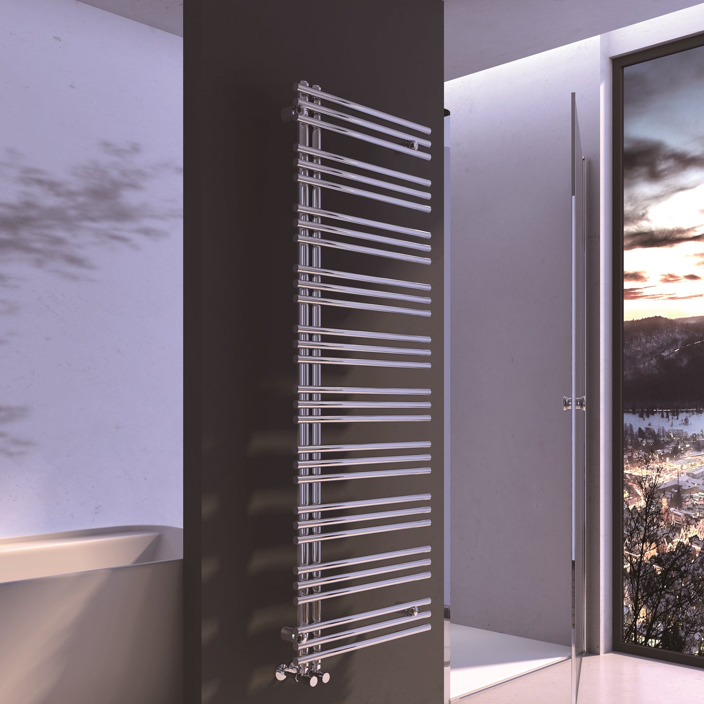 Duke Chrome Round On Round Steel Towel Rail