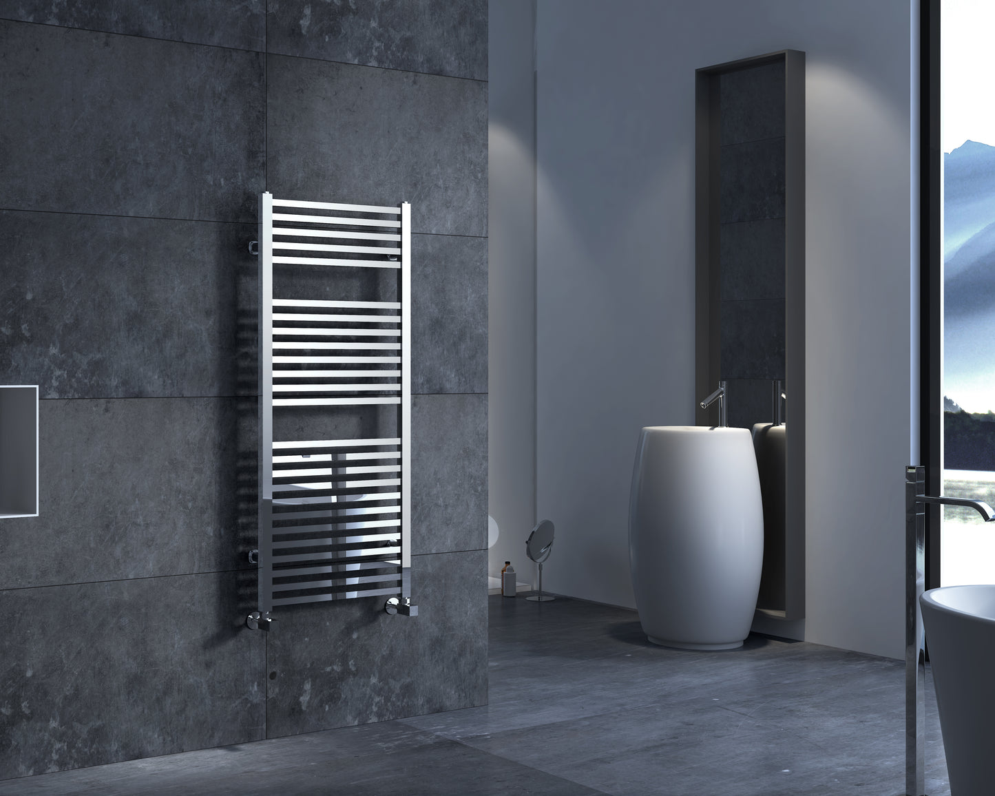 Merrion Chrome Square in Square in Square Steel Towel Rail