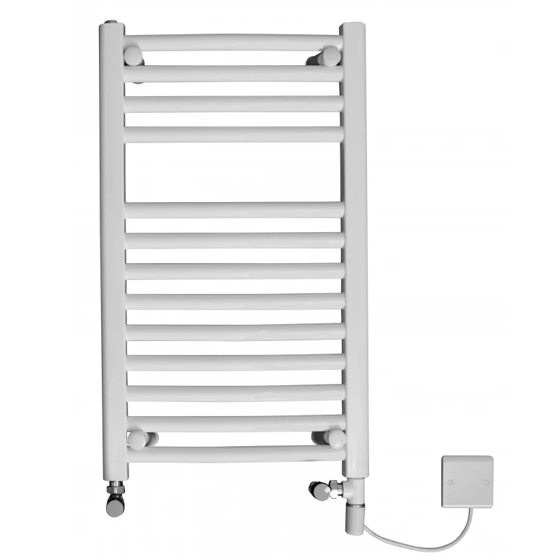 Classic Straight Dual Fuel Towel Rail - White Including Heating Element (MULTIPLE SIZES)