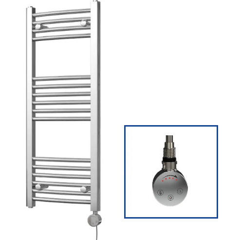 Classic Curved Electric Only Towel Rail - Chrome Including Heating Element (MULTIPLE SIZES)