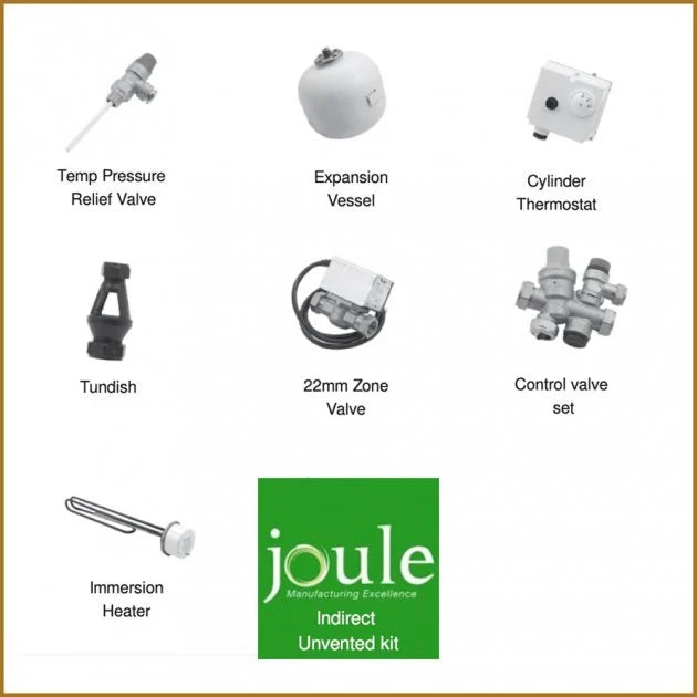Joule Invacyl Slimline In-Direct Unvented Cylinder 120 Litre - Stainless Steel