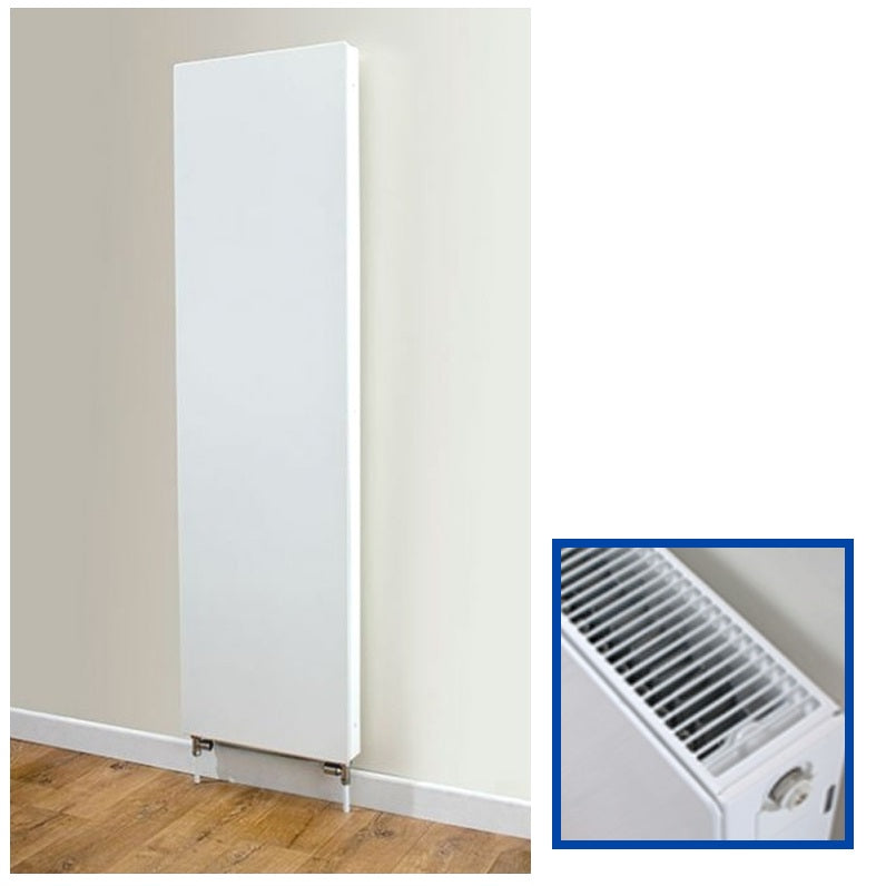 Classic Flat Panel Vertical Type 20 Double Panel Central Heating Radiators - White