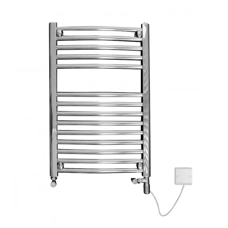 Classic Curved Electric Only Towel Rail - Chrome Including Heating Element (MULTIPLE SIZES)