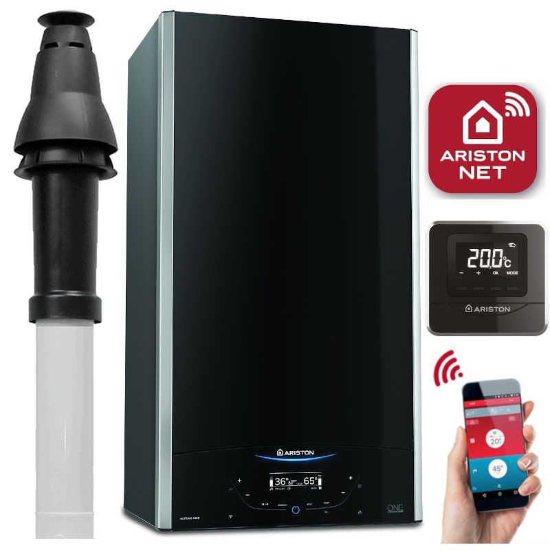 Ariston Alteus ONE NET 35 Combi Boiler 3302395 (12 Year Warranty), Built in Wi-Fi and Cube RF Wireless Thermostat - 3319118
