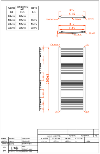 Classic Straight Heated Towel Rail - White (MULTIPLE SIZES)