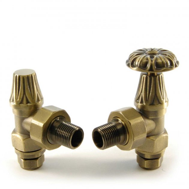 Crown Traditional TRV Angled Non-Thermostatic Radiator Valve and Locks ...