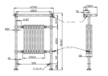 Renhold Traditional Radiator Floor Standing