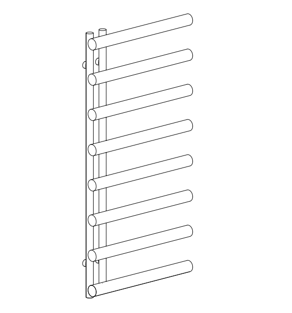 Belgrave Chrome Round on Round Steel Towel Rail 1200x600