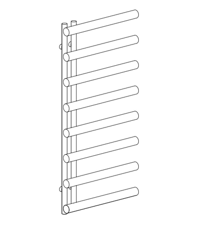 Belgrave Chrome Round on Round Steel Towel Rail 1200x600