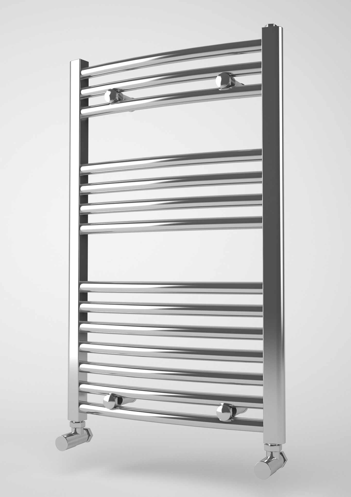 Classic Curved Dual Fuel Towel Rail - Chrome Including Heating Element (MULTIPLE SIZES)