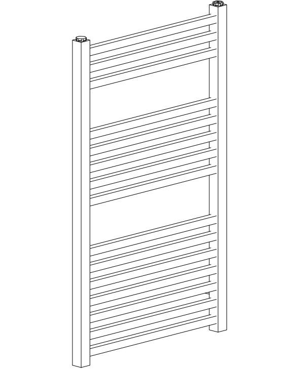 Merrion Chrome Square in Square in Square Steel Towel Rail
