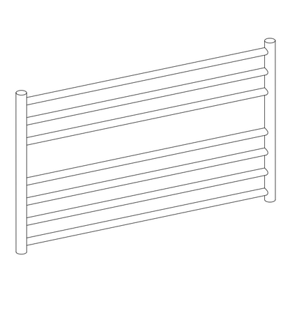 Hanover Polished Stainless Steel Round In Round Towel Rail 500x1200