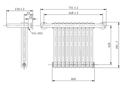 Renhold Traditional Radiator Wall Mounted 491x741