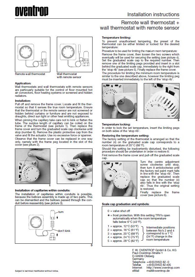 Remote Trv Valves Instruments Oventrop Remote TRV & 2m Capillary Tube Capillary Tube – Plumbing Giant