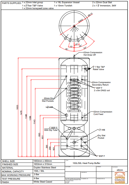 Schematic Direct Indirect Cylinder Pre Plumbed Unvented Cylinder