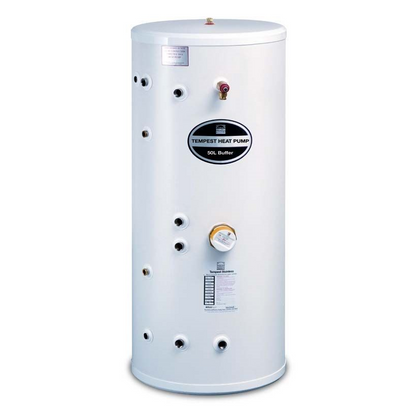 Telford Tempest Standard Heat Pump Indirect Unvented Stainless Steel Hot Water Cylinder - 300 Litre With Built-In 50 Litre Buffer