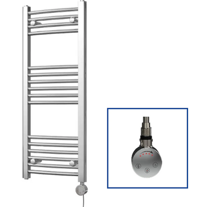 Classic Curved Electric Only Towel Rail - Chrome Including Heating Element (MULTIPLE SIZES)