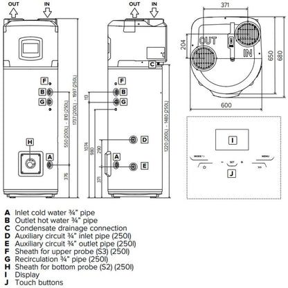 Ariston Nuos Plus WI-FI Unvented Electric Heat Pump Water Heater - 200D Litre
