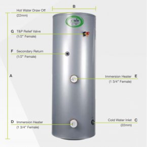 Joule Cyclone Platinum Standard Direct Unvented Cylinder 170 Litre Stainless Steel