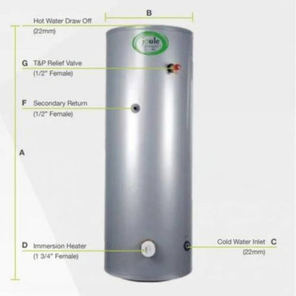 Joule Cyclone Platinum Standard Direct Unvented Cylinder 90 Litre Stainless Steel