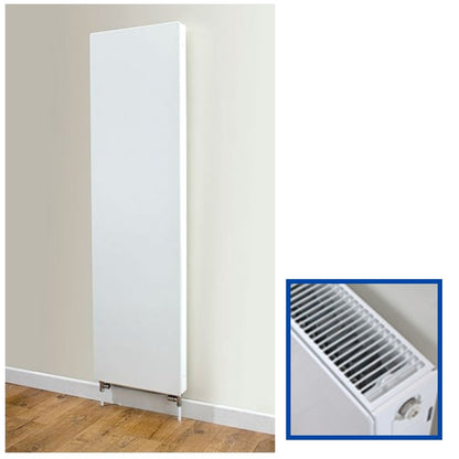 Classic Flat Panel Vertical Type 20 Double Panel Central Heating Radiators - White