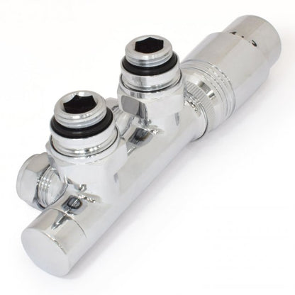 Crown Twin Angled TRV Thermostatic Radiator Valve - Chrome