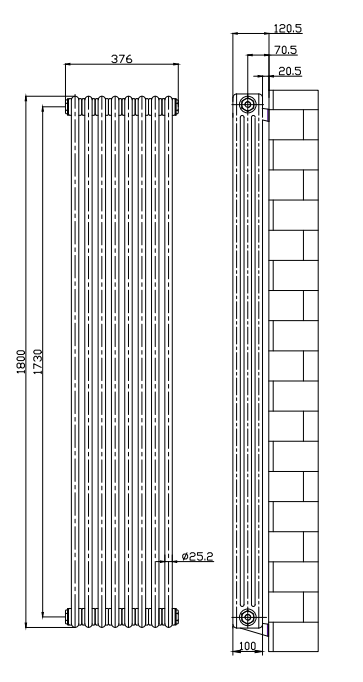 Classic Multi Column Vertical Central Heating Radiators - 3 Column